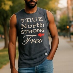 👛 (ANY 2/$20) Tank Top Motif True North Strong & Free